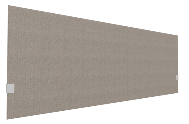 PANNEAUX ECRANS POUR BUREAU DROIT SOLO - Pour bureaux largeur 180 cm - SECRET Panneau-écran acoustique H74cm pour poste solo L.180cm. 2 faces tissu BERTA coloris marron glacé. pinces de fixation réglables en hauteur coloris aluminium