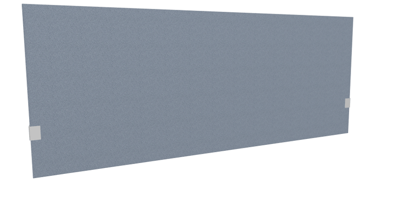 PANNEAUX ECRANS POUR BUREAU DROIT SOLO - Pour bureaux largeur 180 cm - SECRET Panneau-écran acoustique H74cm pour poste solo L.180cm. 2 faces tissu LUCIA coloris gris clair. pinces de fixation réglables en hauteur coloris aluminium
