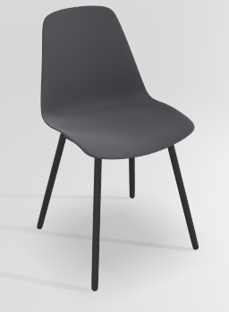 CHAISES ET TABOURETS - Pour tables standards, ht 75 cm, piétement 4 pieds - PETALE Chaise L.44xP.53.5xH.80.5cm-hauteur assise 47cm