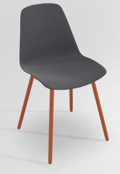 CHAISES ET TABOURETS - Pour tables standards, ht 75 cm, piétement 4 pieds - PETALE Chaise L.44xP.53.5xH.80.5cm-hauteur assise 47cm