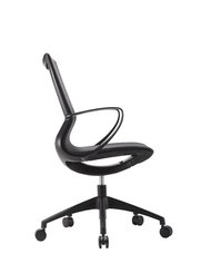 OPERATIVE - Dossier résille - Fauteuil BILLY. mécanisme autorégulé. cadre noir. résille noire. piétement nylon noir