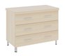 Commode DANAÉ SIGNATURE 3 tiroirs mélaminé piètement époxy - L104xP54xH78 cm - Gris alu RAL 9006