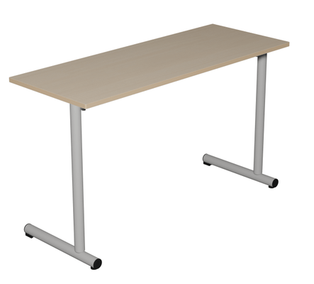 SCOLAIRE - Apprendre - Table TAGE plat. ép.21 mm strat. chant bois pièt. époxy - 130x50 cm - T4