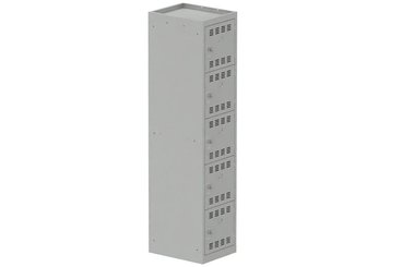 [Pas de famille] - [Pas de sous famille] - Vestiaire multicases 1 colonne L,40cm 5 cases (fermeture cadenas) H,180xL,40xP,50cm coffre gris clair/portes gris clair