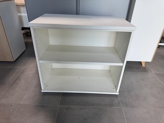 DESTOCKAGE - Rangements - Meuble de rangement en mélaminé blanc largeur 80 cm avec une étagère, hauteur 72 cm