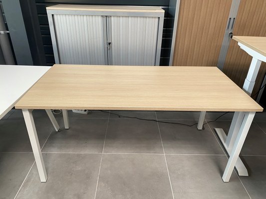 DESTOCKAGE - Bureau - Bureau K3 plan droit 160 x 80 cm plateau CE, piét blc