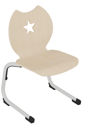 SCOLAIRE - Decouvrir - Chaise GIPSY II coque Étoile bois teinté pièt. alu époxy - T4
