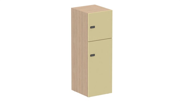 CASIERS - 2 cases - Meuble à cases H.137xL.45xP.50cm - 2 cases : 1 x H86cm (en bas) + 1 x H43cm. portes pleine. serrure à code