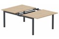 K3 - Bench départ 2 Plateaux coulissants 160x80 (encombrement P165xL160cm) -Finitions : PLATEAUX: HETRE (HE) / PIETEMENTS: NOIR GRAINE MAT (NG)