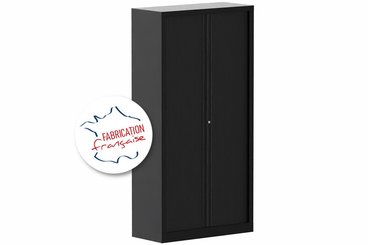 ARMOIRES A RIDEAUX - Largeur 100 cm - Armoire à rideaux 3P H198XL100XP43 4 Tablettes , coffre noir/ rideaux noir