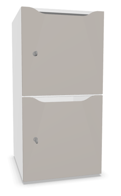 CASIERS - 2 cases - Meuble à cases H.92xL.45xP.50cm - 2 cases H43cm. portes avec découpe en partie haute. serrure à clé