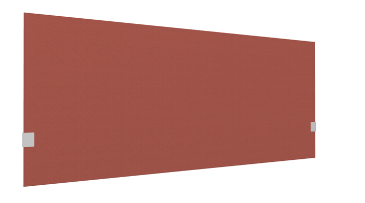 PANNEAUX ECRANS POUR BUREAU DROIT SOLO - Pour bureaux largeur 160 cm - SECRET Panneau-écran acoustique H74cm pour poste solo L.160cm. 2 faces tissu SYNERGY coloris rouge intense. pinces de fixation réglables en hauteur coloris aluminium