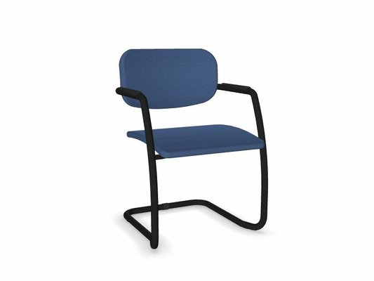 VISITEURS ET FONCTIONNELS - Luge - DIVA fauteuil dos tissu. piétement luge laqué noir