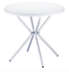 MAJORQUE-Table plateau diamètre 80 cm en polypropylène recyclable , pieds 25 mm en aluminium anodisé -Finition plateau blanc