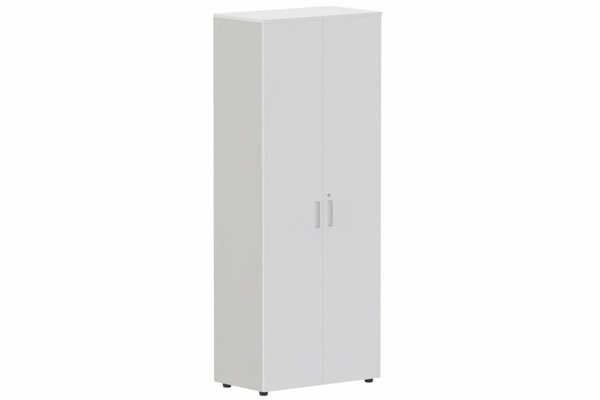 ARMOIRES PORTES BATTANTES - Mélaminés - Armoire mélamine H196xL100cm portes bois BLANC ET CORPS Noir