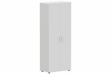 ARMOIRES PORTES BATTANTES - Mélaminés - Armoire mélamine H196xL100cm portes bois BLANC ET CORPS Noir