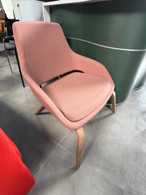 DESTOCKAGE - Chaise - Siège lounge en tissu rose
