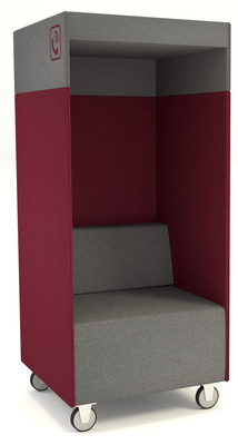 ALCOVE ACOUSTIQUE - Phones Boxes - Phonebox acoustique permet de passer les appels sans gêner les autres, coloris gris foncé et bordeaux 