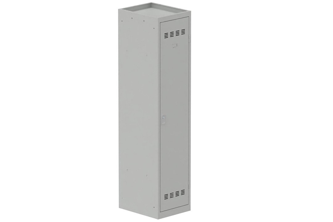 Vestiaire industrie salissante 1 porte (serrure 2 clés) H180xL40xP50cm coffre gris clair/ porte(s) gris clair