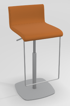 CHAISES ET TABOURETS - Réglables en hauteur - COCKTAIL Tabouret -Finitions : MOSAIC ORANGE (M320) / PIETEMENT EPOXY : structure coloris ALUMINIUM (EP12)
