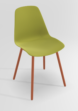 CHAISES ET TABOURETS - Pour tables standards, ht 75 cm, piétement 4 pieds - PETALE Chaise L.44xP.53.5xH.80.5cm-hauteur assise 47cm