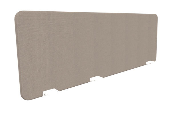 PANNEAUX ECRANS POUR BUREAU DROIT SOLO - Pour bureaux largeur 160 cm - Panneau-écran frontal super acoustique pour poste seul Longueur 160cm. Hauteur 59.5 / 53cm Pinces Blanches Tissu STEP BEIGE