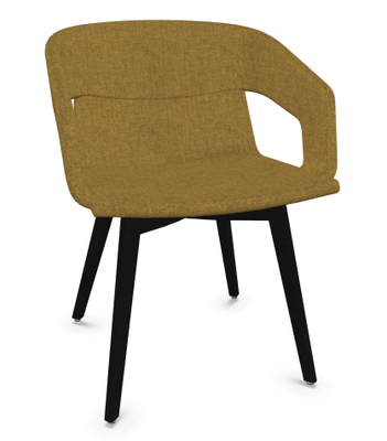 FAUTEUILS/POUFS - 4 pieds bois - MELODY fauteuil 4 pieds bois frêne teinté noir