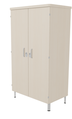 SCOLAIRE - Se Reposer - Armoire DANAÉ SIGNATURE 2 portes/serrure 1/2 penderie et lingerie méla. pièt. époxy - L103xP65xH180 cm - Gris RAL 9006