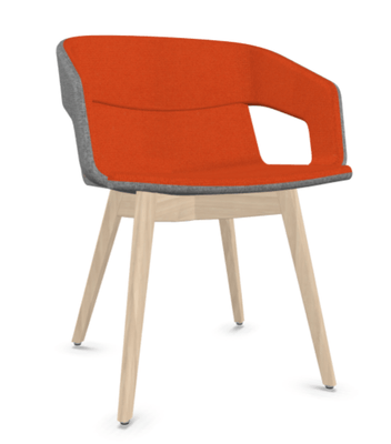 FAUTEUILS/POUFS - 4 pieds bois - MELODY fauteuil 4 pieds bois frêne naturel
