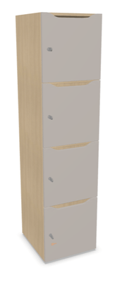 CASIERS - 4 cases - Meuble à cases H.182xL.45xP.50cm - 4 cases H43cm. portes avec découpe en partie haute. serrure à clé