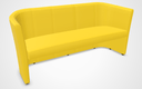 CLUB canapé 3 places, vinyle V1 coloris jaune (VNF)