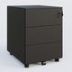 Caisson métal sur roulettes 3 tiroirs H57xL42xP54cm/ noir grainé