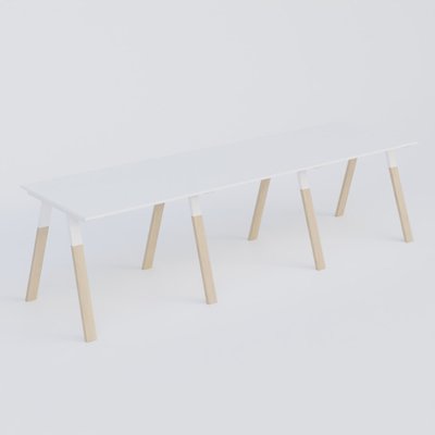 [Pas de famille] - [Pas de sous famille] - Table Keops Bois 280x120 cm de profondeur et hauteur 109 cm . Plateau épaisseur 25mm.