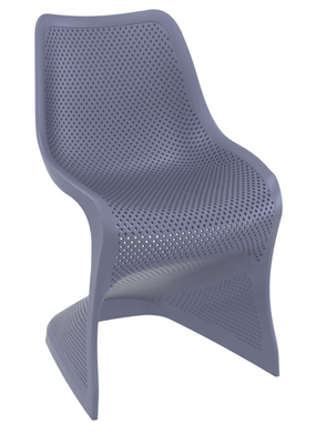 POLYPROPYLENE - CHAISES  - ST TROP-Chaise design en polypropylène ajourée renfoncée en fibre de verre -Finition anthracite (PAN)