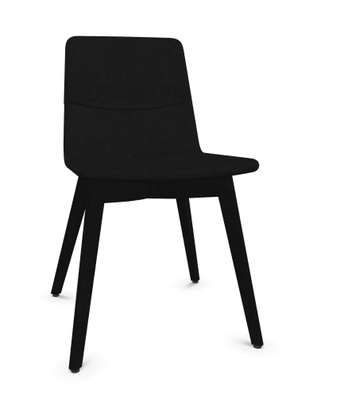 VISITEURS ET FONCTIONNELS - 4 Pieds - MELODY chaise 4 pieds bois. face intérieure tissu STEP noir face extérieure tissu step mélange coloris noir piétement noir