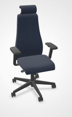 DIRECTION - Fauteuils - SO PRETTY - Fauteuil manager + têtière + accotoirs. Mécanisme synchrone décalé avec translation d'assise. Tissus Step Bleu STF STF