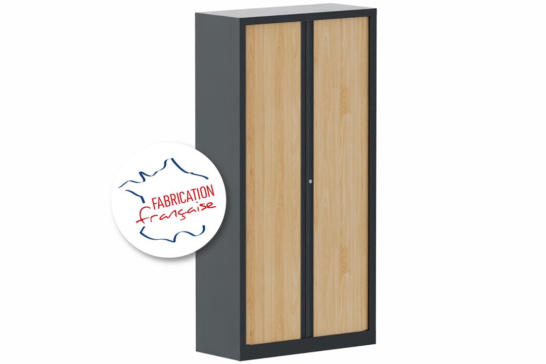 Armoire à rideaux H198xL100cm 4 tablettes