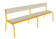 Banc MOLY avec dossier MDF mélaminé ép.19 mm chant vernis piètement époxy - L160 cm - T3 - Ivoire