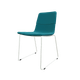 Melody - Chaise pietement Luge Blanc (BL). Tissu Int Step Turquoise STU (L03) - Tissu Ext Step Turquoise STU (L03)