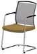 Dandy - Chaise piétement luge chrome (CH).Assise tissu Step Jaune foncé (L16)