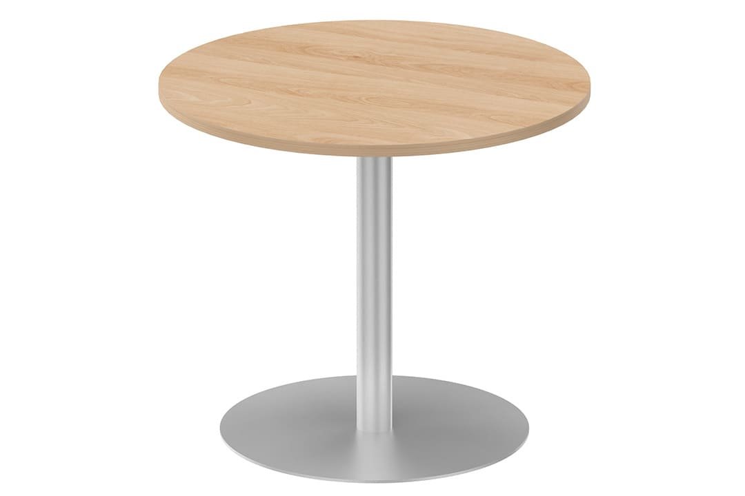 Table ronde diamètre 90cm sur pied colonne hêtre /aluminium