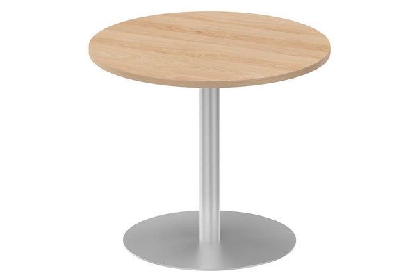 TABLES DE REUNION - Ronde - Table ronde diamètre 90cm sur pied colonne hêtre /aluminium