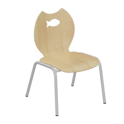 SCOLAIRE - Decouvrir - Chaise NÉMO II coque Poisson bois Blueprotech® pièt. époxy - T2