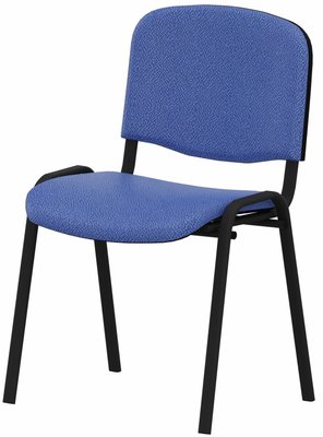 VISITEURS ET FONCTIONNELS - 4 Pieds - JOKER + chaise 4 pieds, tissu LUCIA coloris bleu clair, structure noire