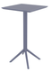 SEVILLE - Table 60x60 cm  rabattable - Haut.108cm  en resine durable cadre métallique haute qualitè traitè qualitè-Finition :Plateau et piètement anthracite (AN)