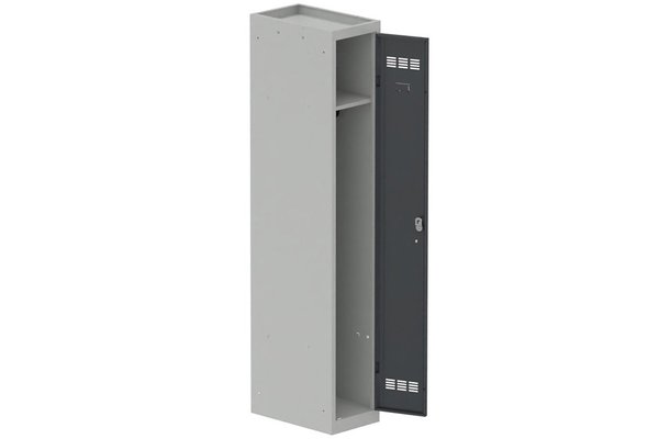 VESTIAIRES MONOBLOC CONFORT - Industrie propre - Vestiaire industrie propre 1 porte (fermeture cadenas) H180xL30xP50cm coffre gris clair/ porte(s) Anthracite
