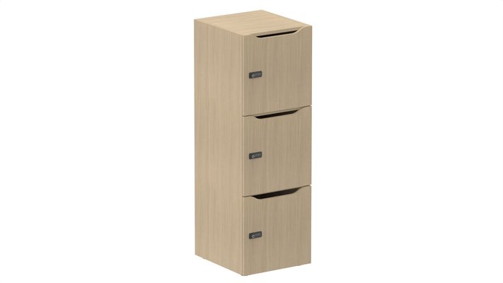 CASIERS - 3 cases - Meuble à cases H.137xL.45xP.50cm - 3 cases H43cm- portes avec découpe en partie haute. serrure à code, corps D1, portes D1