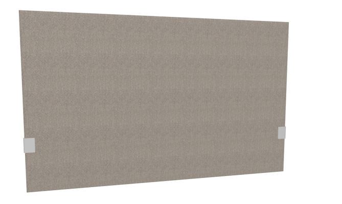 PANNEAUX ECRANS POUR BUREAU DROIT SOLO - Pour bureaux largeur 120 cm - SECRET Panneau-écran acoustique H74cm pour poste solo L.120cm. 2 faces tissu BERTA coloris marron glacé. pinces de fixation réglables en hauteur coloris aluminium