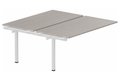 K3 Bench suivant 2 plateaux fixes 140x80cm encombrement 140x165cm, plateau acacia, structure blanc