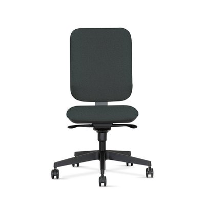 OPERATIVE - Dossier tissu - LUDO siège opérative synchrone réglable en profondeur, tissu LUCIA coloris anthracite, structure nylon noir